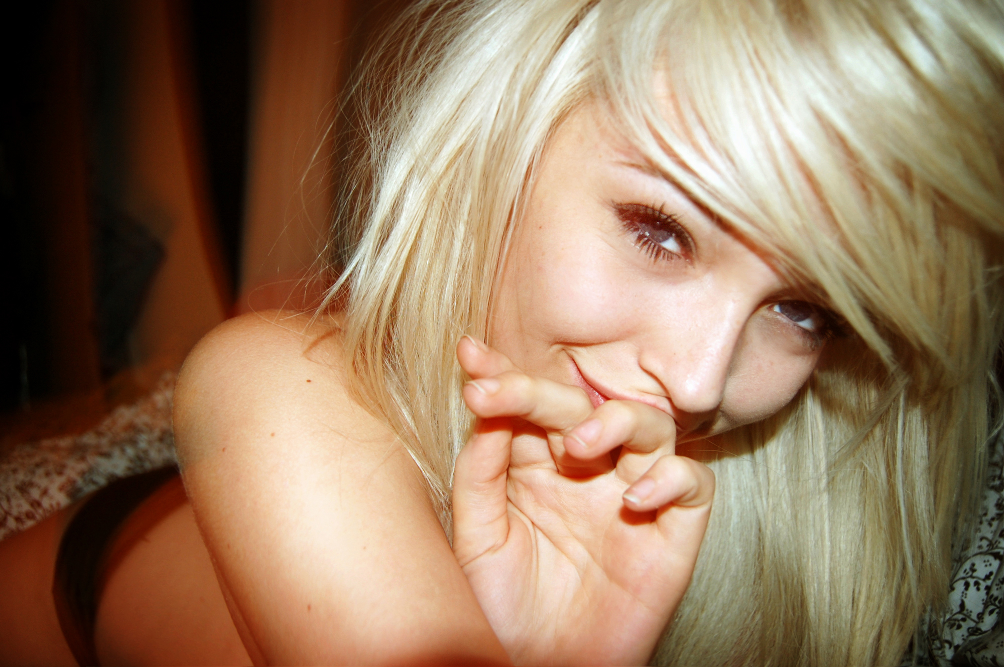 Czech beautiful blonde babe fan photo