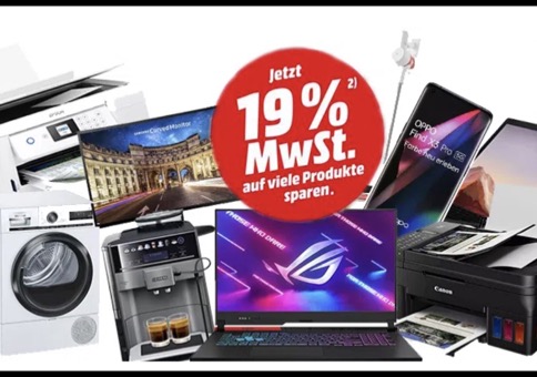 🔥Tipp: MediaMarkt und Saturn schenken euch die 19% MwSt.