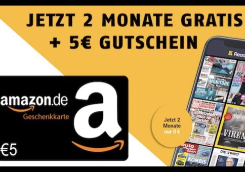 🔥 5€ Amazon Gutschein + 2 Monate Readly GRATIS